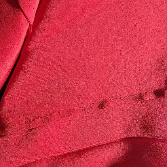 Vintage The Silk Farm Made In Korea Red Silk Midi Dress Old Money Modest Sz‎ 6/8 - Picture 7 of 9